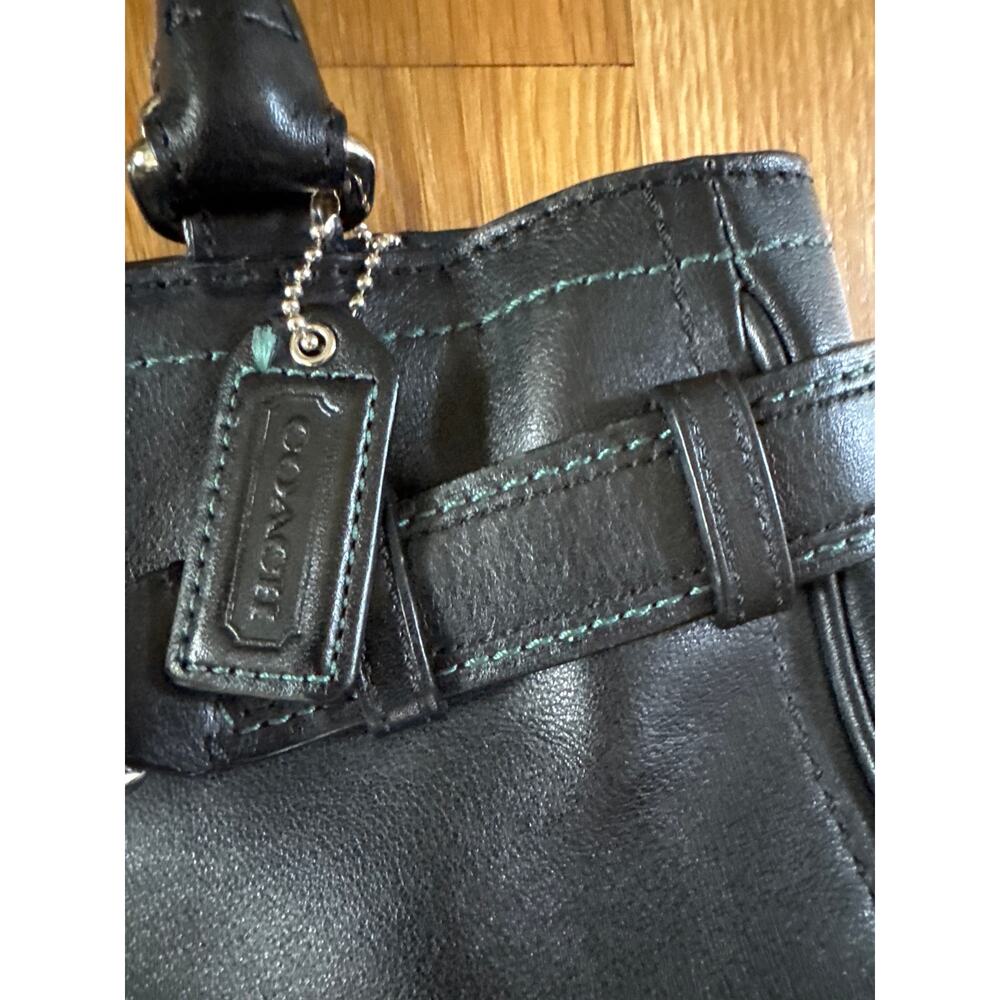 Vintage Y2K Coach Hamptons Black Leather Carryall Han… - Gem
